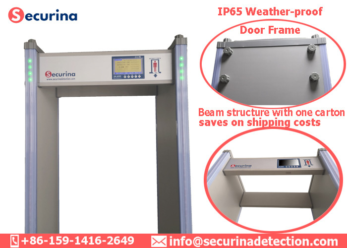 Commercial Metal Walk Through Gate , Door Frame Metal Detector 760mm Tunnel Size