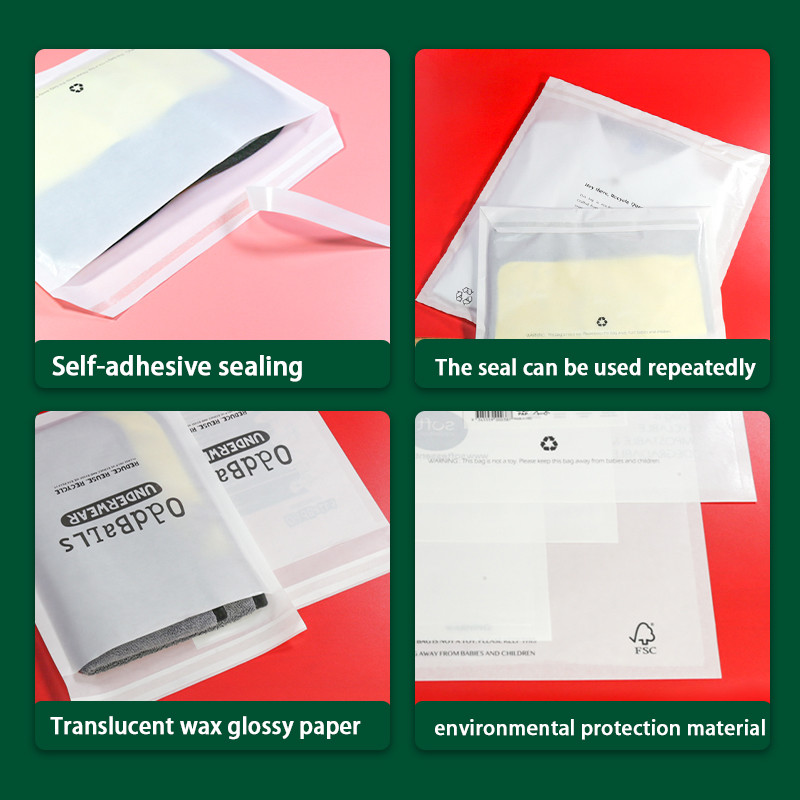 Custom Translucent Biodegradable Paper Bags Logo And Color Printing Supported