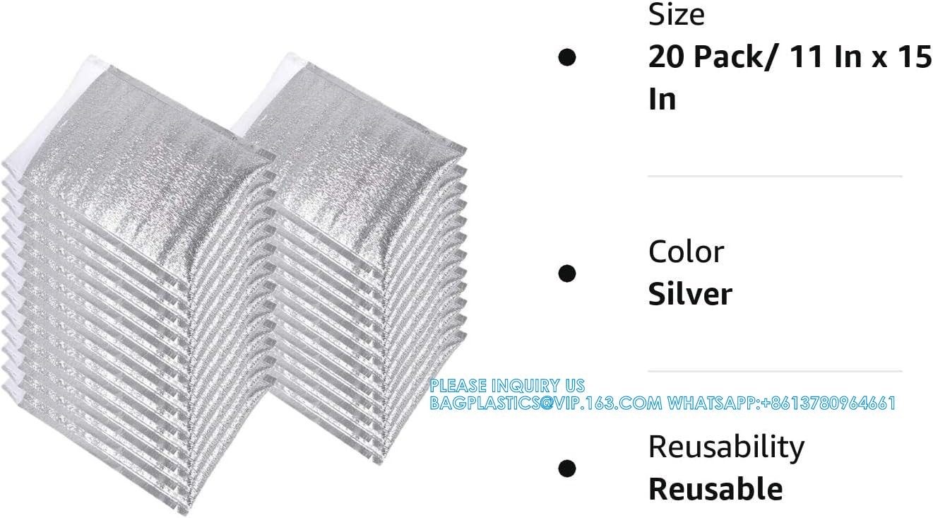Reusable Insulation Bags Thermal Box Liners Metalized Box Liners Lunch Food Box Shopping Bag Insulation Lining
