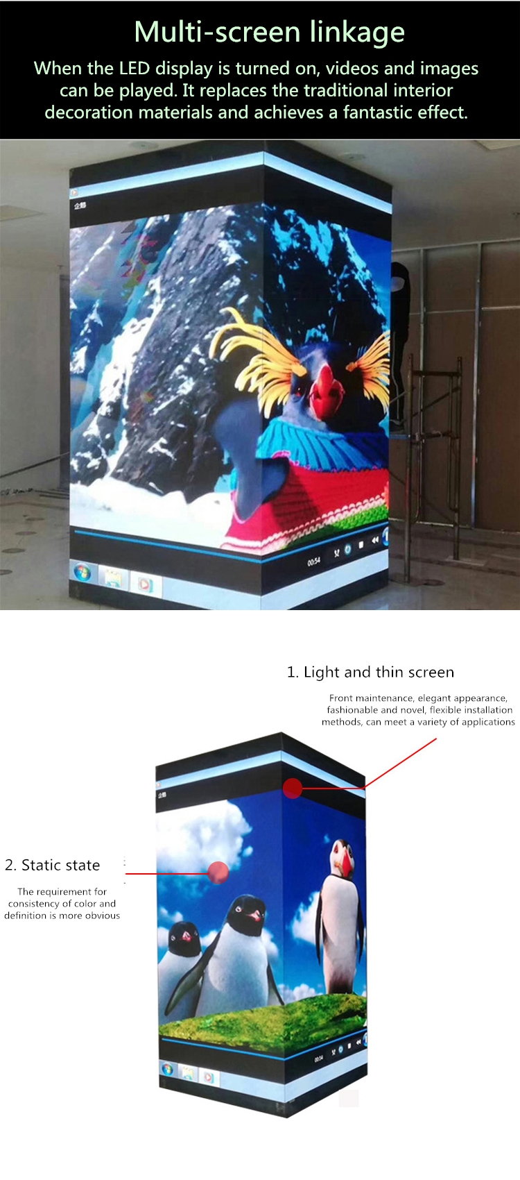 192x192mm Column Led Display Cylindrical Led Sky Screen P2.5 P3 Square Meeting