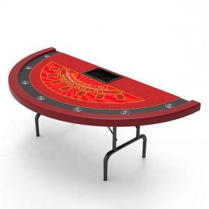 China Custom Red Folding BlackJack Poker Table For Home Poker Room on sale