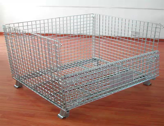 Folding Frame Storage Q235 Metal Pallet Cage For Security