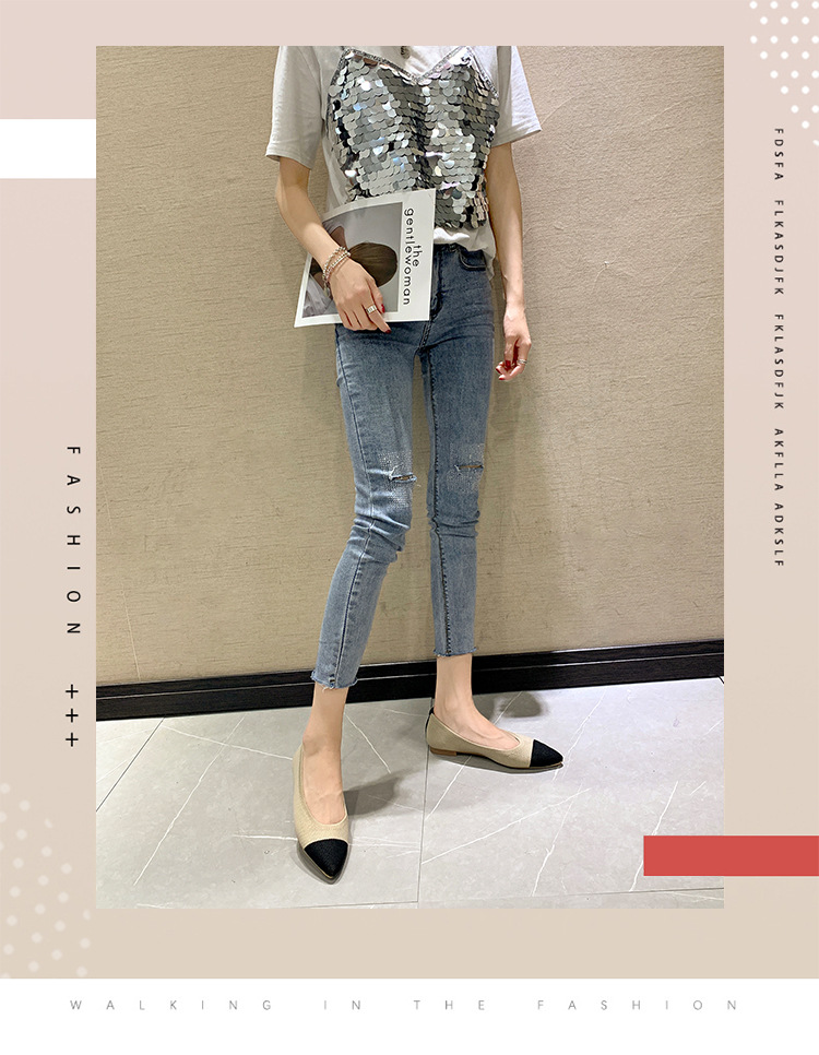 Women's New Pointed Casual Flat Shoe Lightweight Knit Breathable