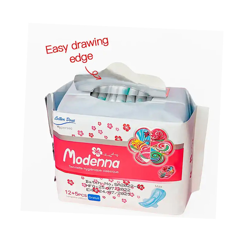 Super Soft Maxi 290mm Sanitary Pads Easy To Pull Sticker Packaging With Perfume