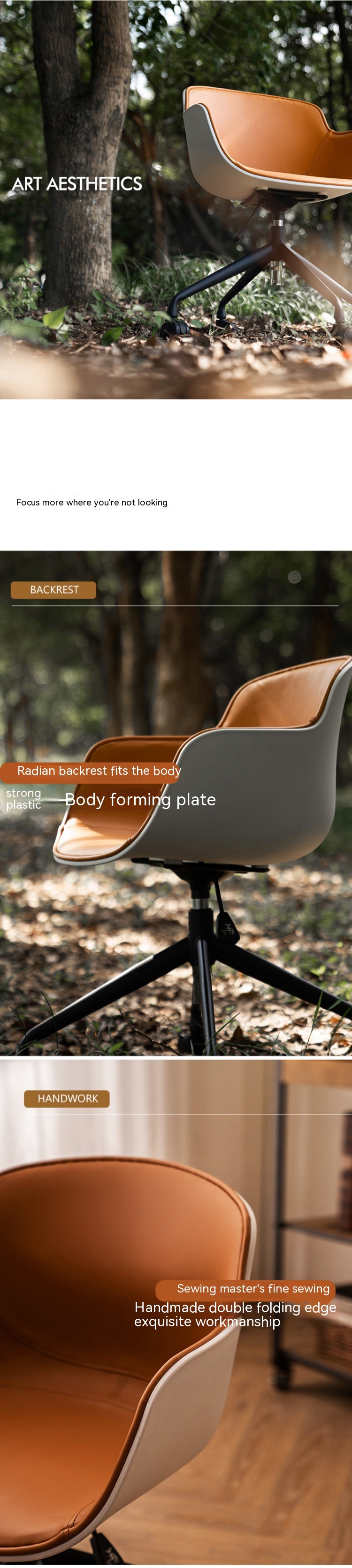 Office Visitor Chair with Adjustable Height Vertical Lift and Technical Leather Material