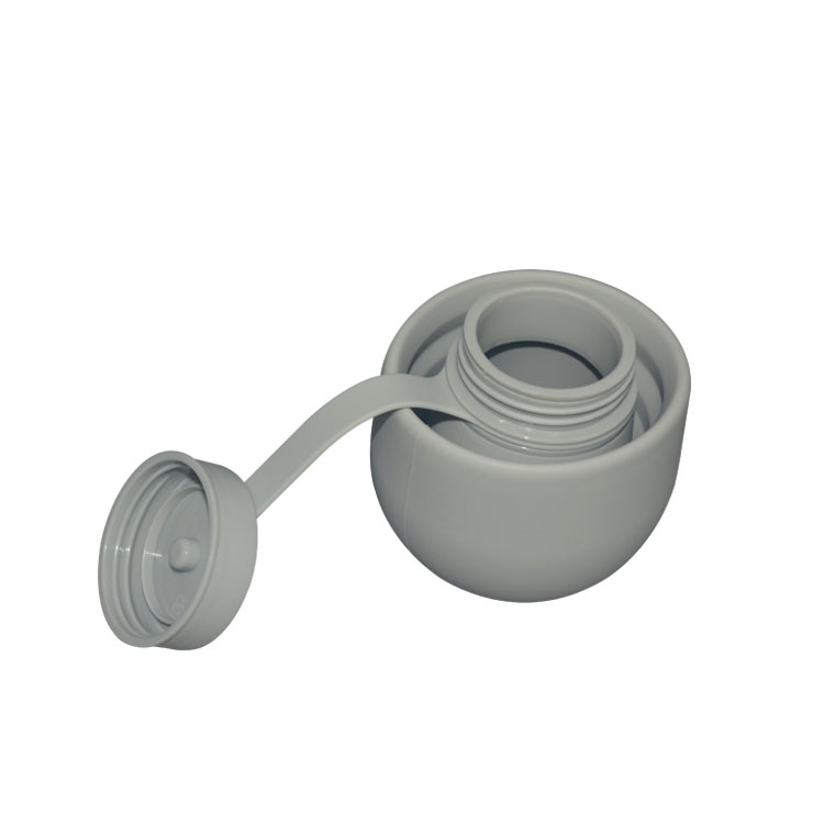 Grey Silicone Collapsible Drinking Bottle Outdoor Sports Folding 500ml Water Bottle