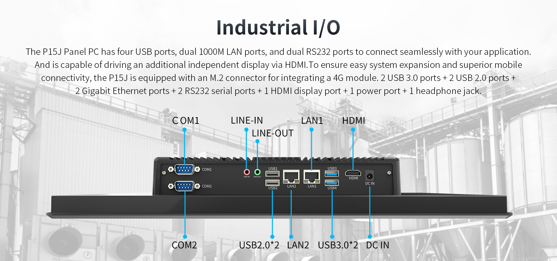 2.4kg ONERugged P15J Tough Touchscreen All-in-One Embedded Panel PC Tablet Computer
