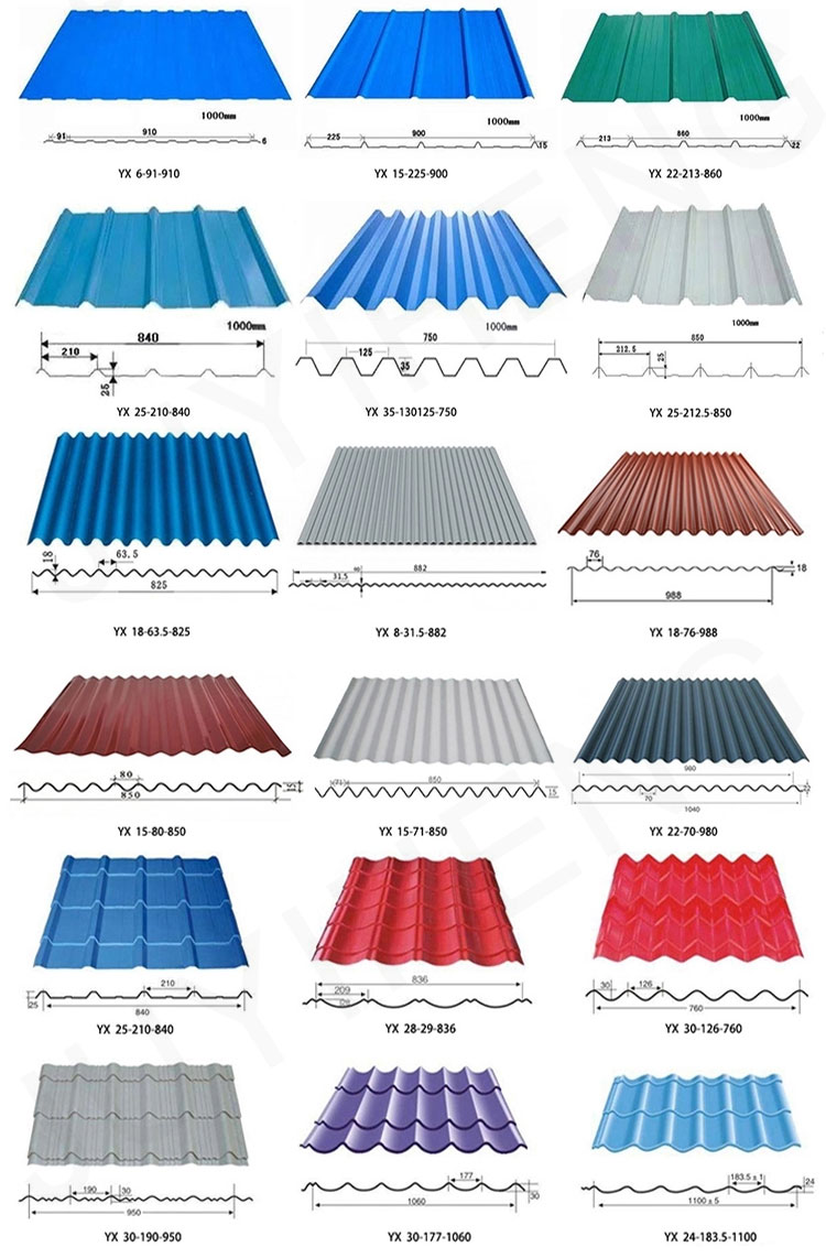Purple Red Prepainted Corrugated Roofing Sheet DX51D PPGI Roof Sheet