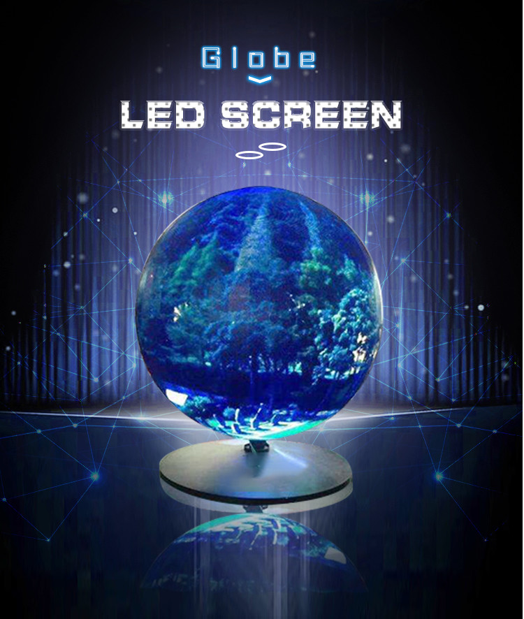 P3 LED Display Screen Round Sphere LED Display Indoor 1M For Commercial Exhibition