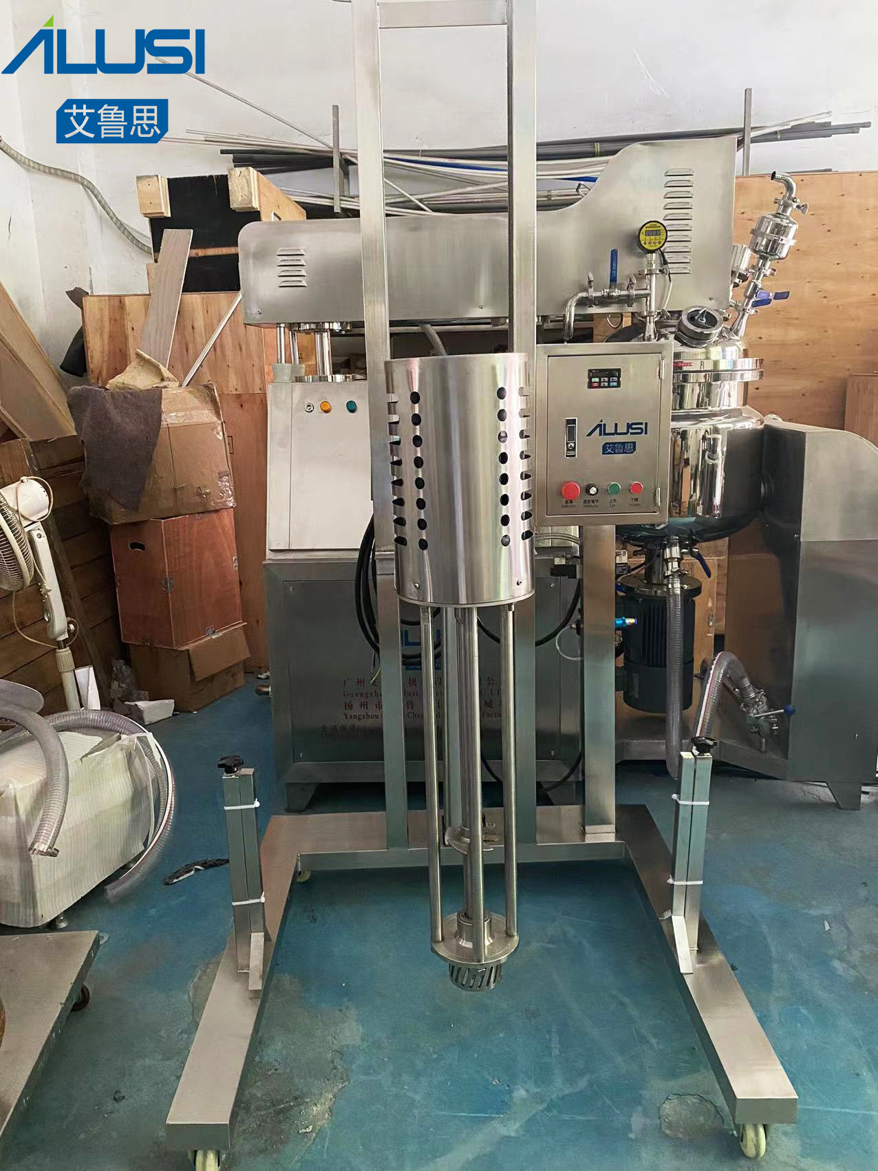 100L Liquid Soap Paint Homogenization Machine Sanitary Stainless Steel Motor Pneumatic Lifting