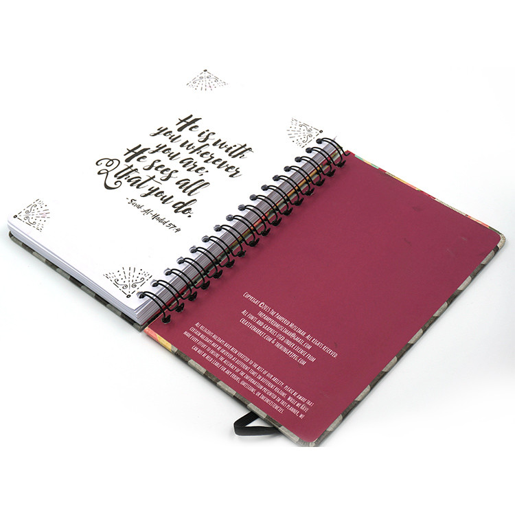 65C Planner Spiral Notebook Printing Services PVC With Elastic Band 240pages