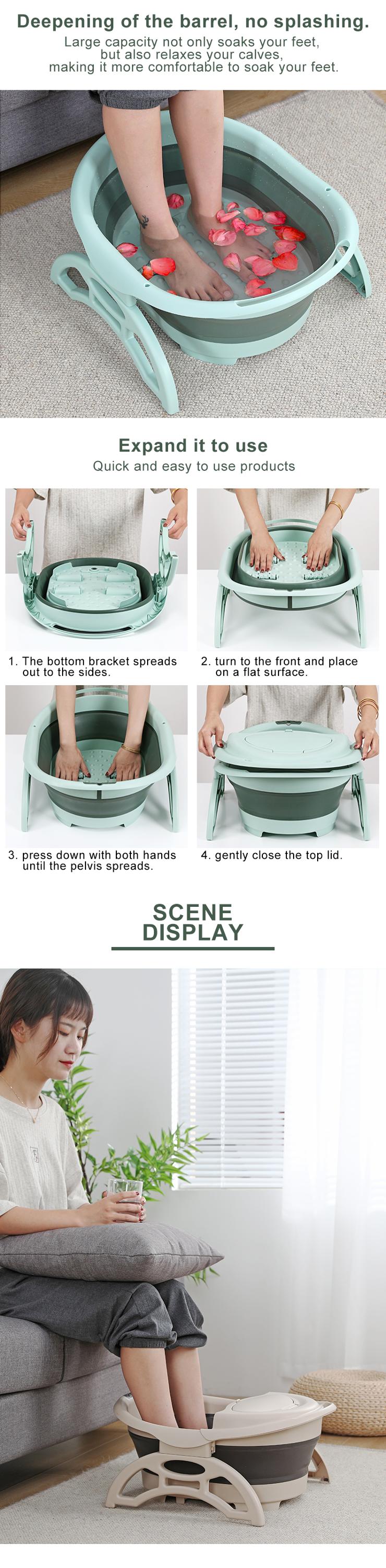 Hot products Large Collapsible Plastic Foot Tub Portable Folding Foot Soak Basin