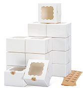 White Paper Bakery Box with Window Square Cardboard Disposable Cake Box
