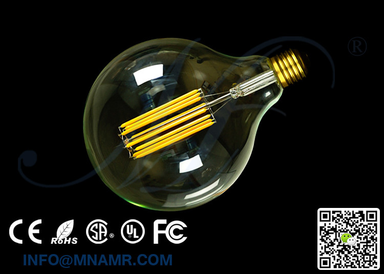 8W 110v-240v 5000k Stark White Led Filament Bulb Replace 50w Equal Incandescent Light Bulbs