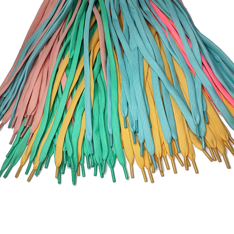 100% Polyester Flat Shoe Laces Rope Pink Shoelaces Bulk Customized