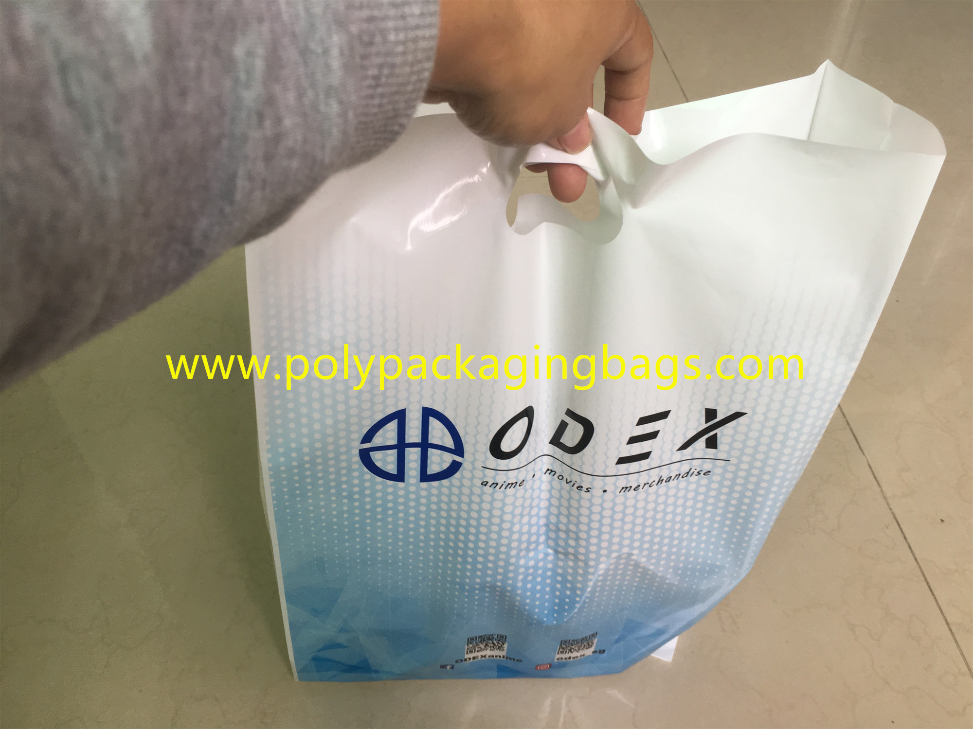 Biodegradable Die Cut Handle Bags , Custom Printed Shopping Bags