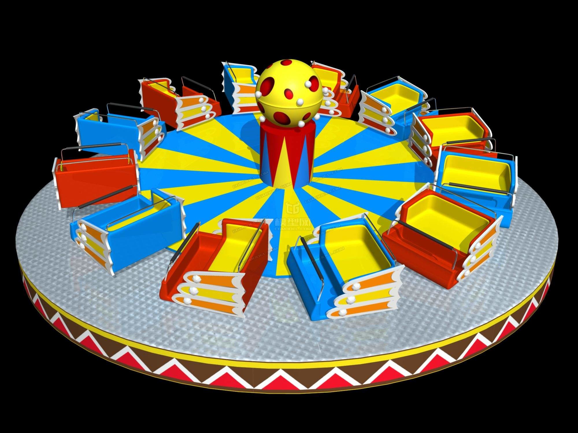 Thrilling Amusement Park Rides Games , Customized Size Flying Disco Tagada Rides