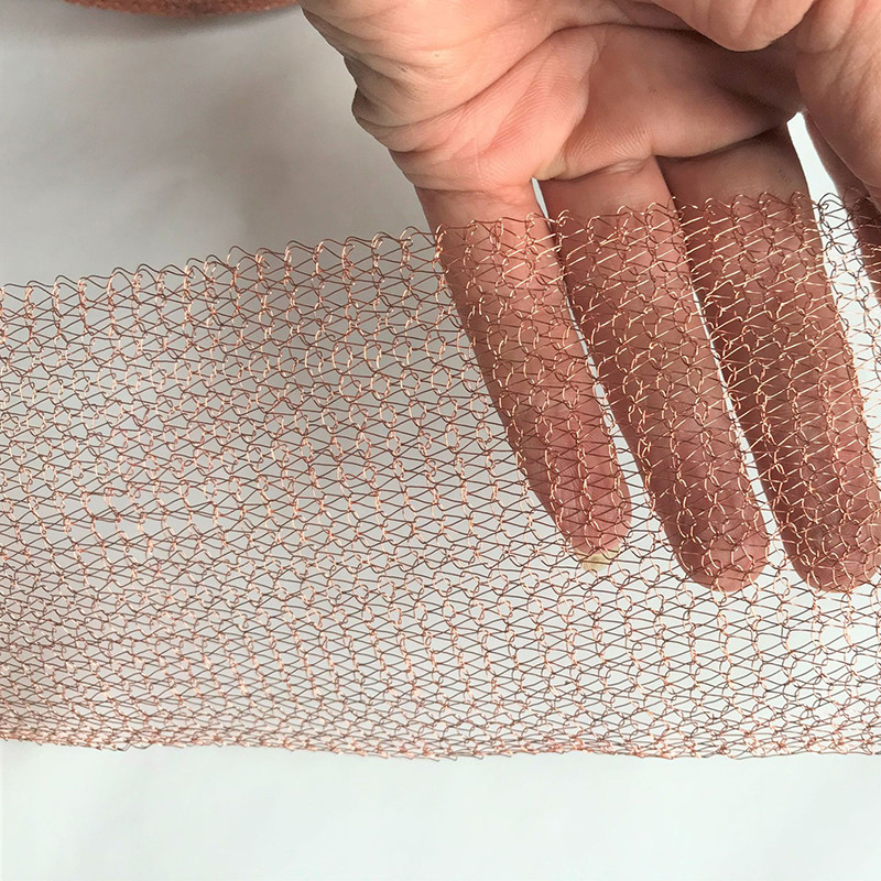 Knitted Copper Wire Mesh Roll 127mm 0.2mm Diameter Rodent Control Barrier