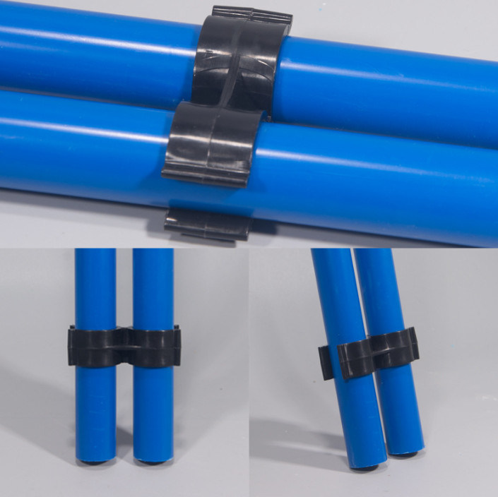 PVC/Plastic Double Tube Water Supply Pipe Fitting Clamp with Butterfly Type