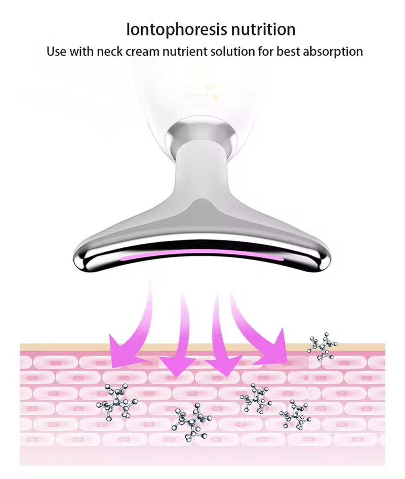 Vibration Skin Tighten Massager Wrinkle Led Light Therapy Face Neck Beauty Instrument