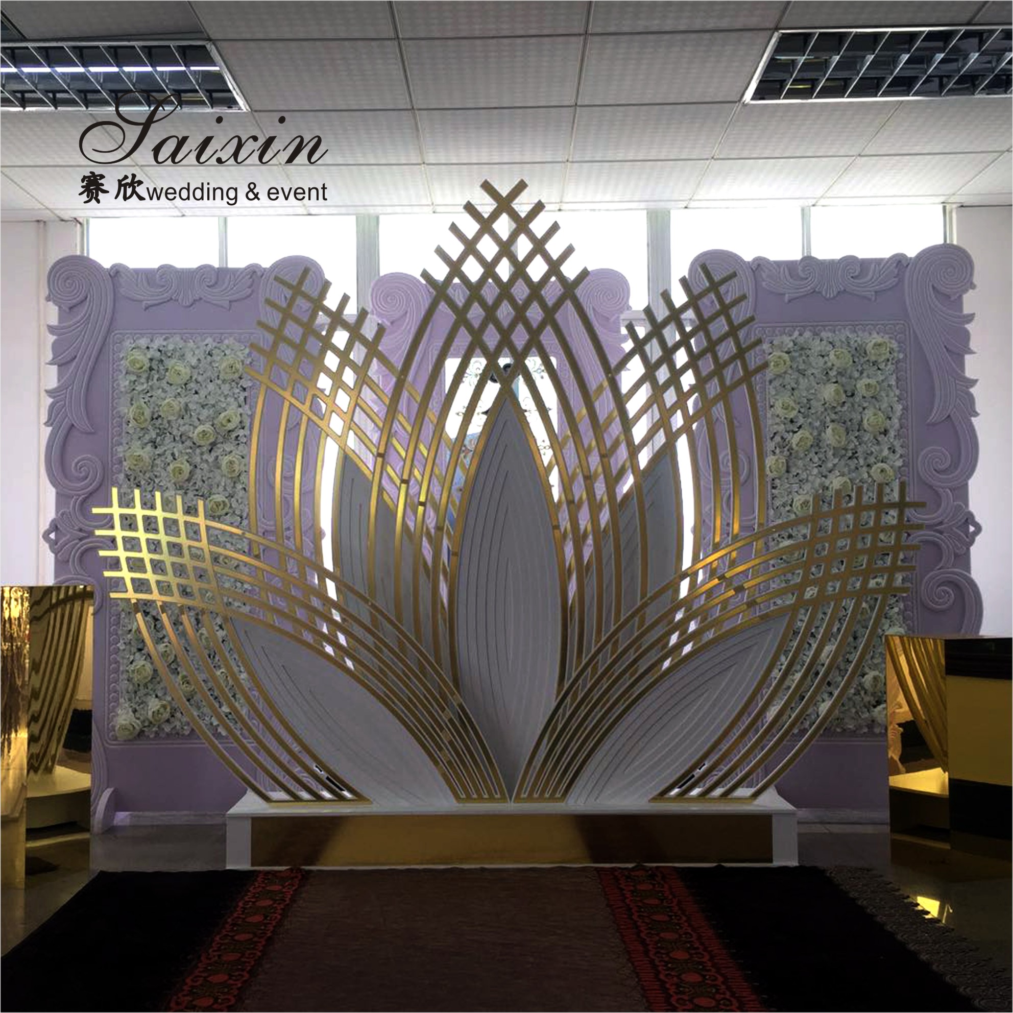 Latest Golden wedding Backdrop For Wedding Decoration Party