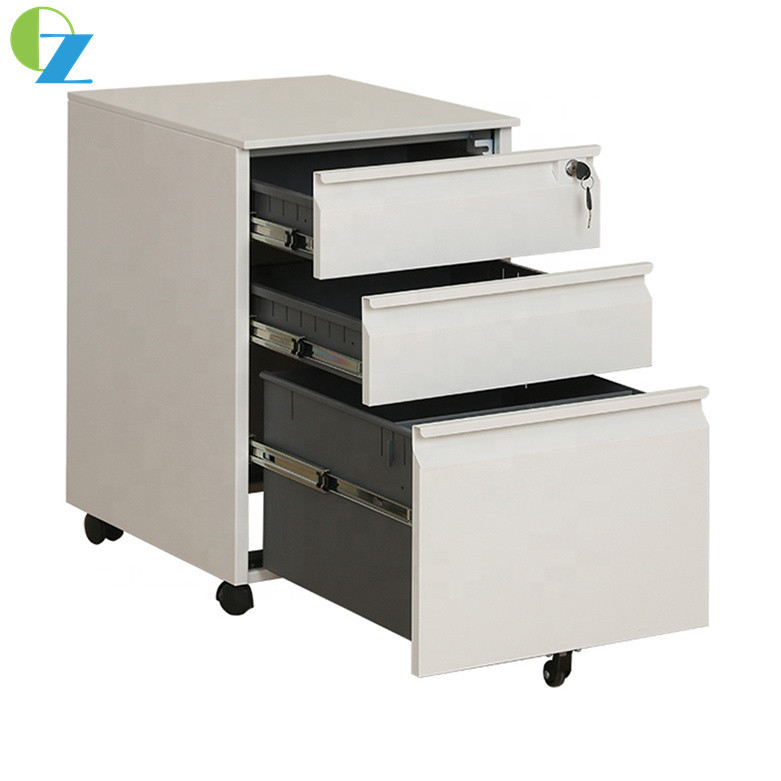 0.7mm Slim Mobile Pedestal Cabinet With Lock Office Storage Cupboards