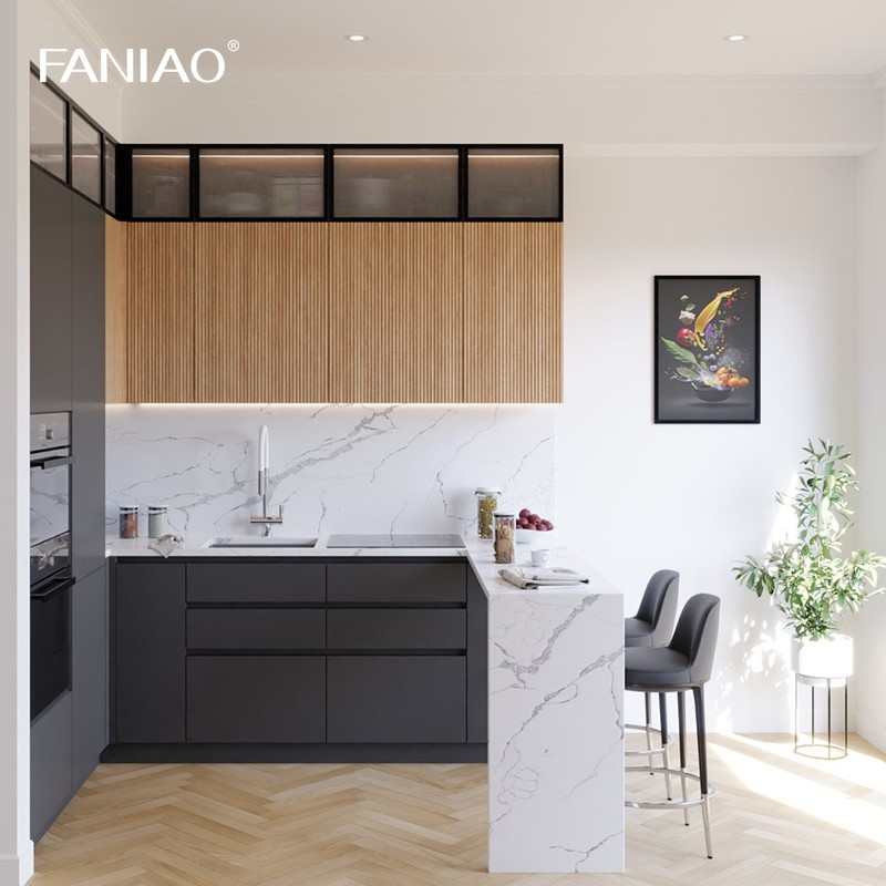 China Manufacturer Direct Melamine Kitchen Cabinet For Apartments And Hotel