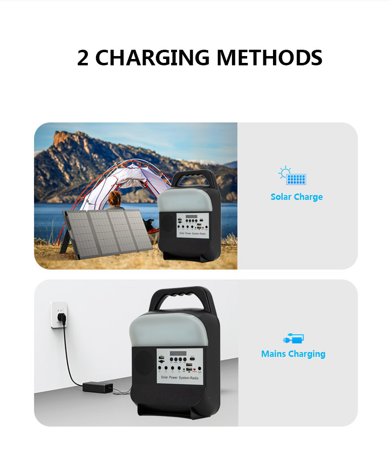 Rechargeable Portable LED Solar Emergency Lamp Home Garden Camping 1.6A