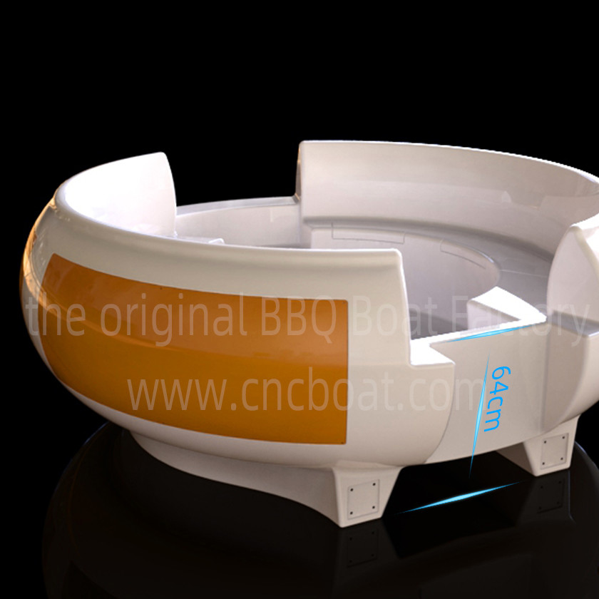 733.7kg Max Load 12V 650W Diameter 250cm FRP BBQ Boat