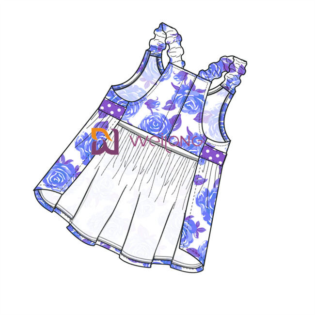 Digital Print Hawaii Rose Customized Strap Dog Dress For Pet