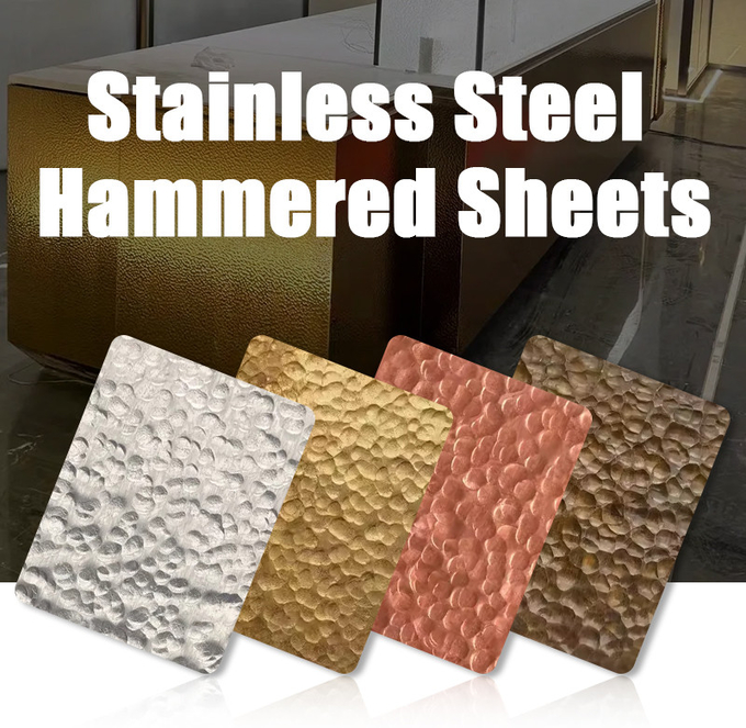 Custom Designs DIY Textured Hammered Metal Sheet Handcrafted Hammered Stainless Steel Sheet