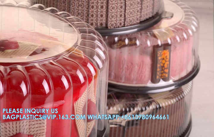 10-11" Plastic Disposable Cake Containers Carriers With Dome Lids And Cake Boards Cake Carriers For Transport