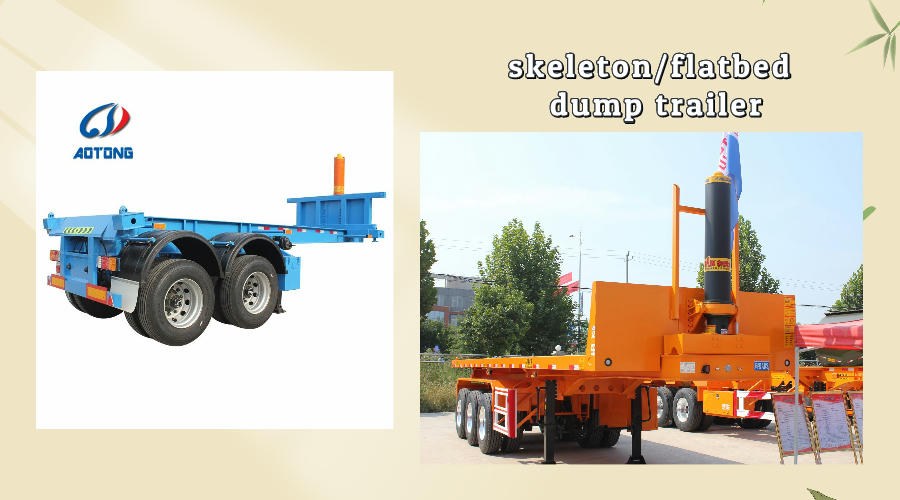 20ft Container Skeleton Dumping Semi Trailer 7700*2500*3070 mm Mechanical Suspension