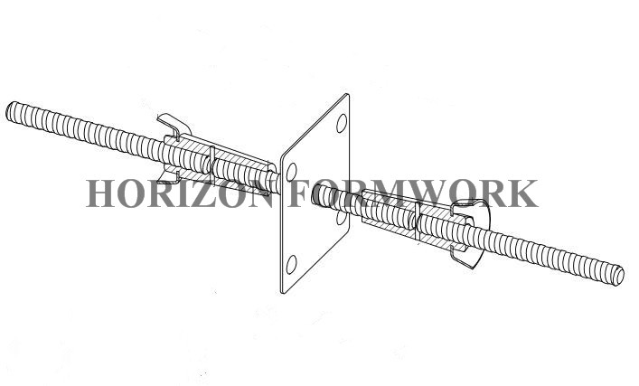 Waterproof Walls Galvanized Tie Rods Steel Non Recoverable With Welded Plate