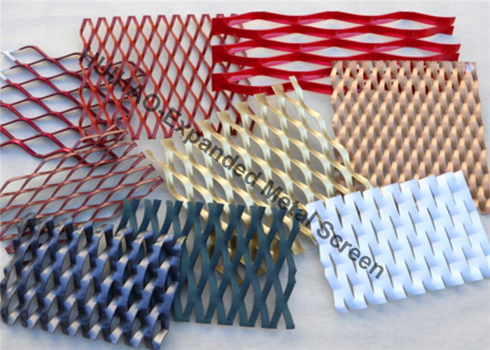 Aluminum Expanded Metal Mesh For Cladding , Frame Expanded Metal Screen Facade