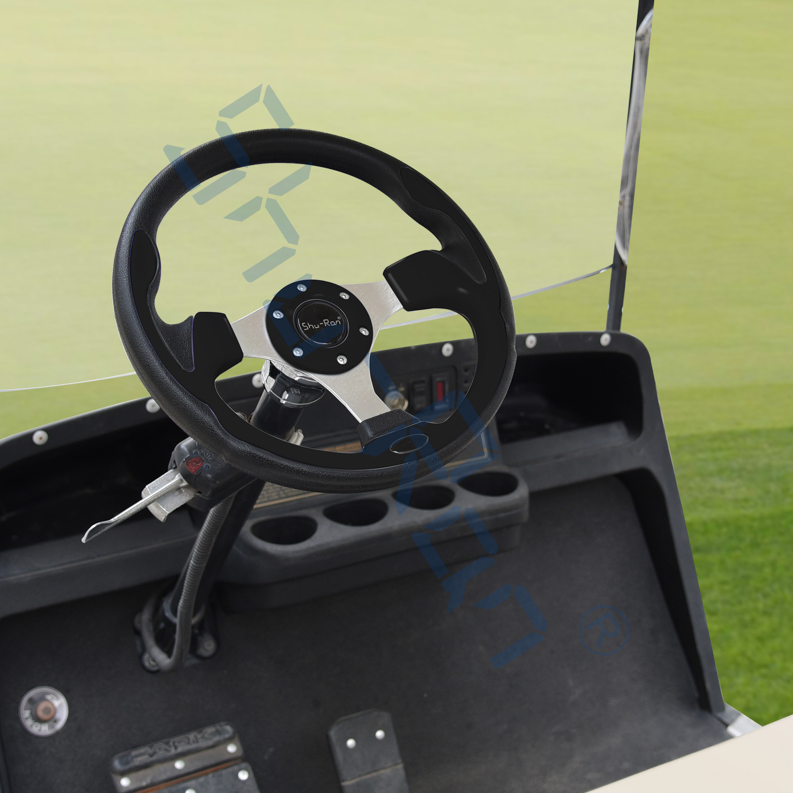 Golf Cart GT Rally Black Steering Wheel with Polyurethane Grip