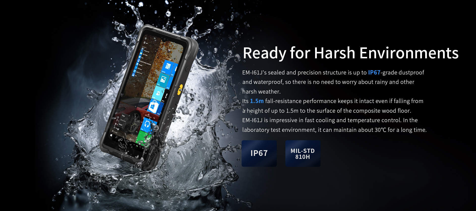 EM-I61J 6.5 Inch Intel JASPER LAKE N5100 Waterproof Handheld PDA with Barcode Scanner and NFC