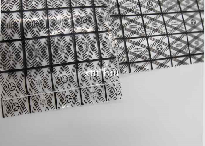 Flat Open ROHS Conductive Grid Bag Heat Sealed With Air Bubbles Inside