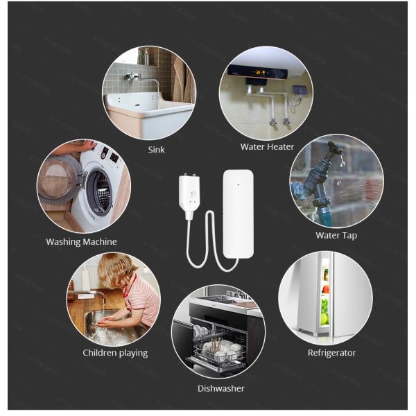 ABS Tuya Wireless Water Leakage Detector Smart Alarm Sensor AAA Battery