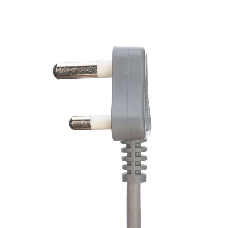 450v H05VV-F 3X0.75MM2 3 Phase Plug Power Cable for South Africa SABS Grey Oxygen Free Bared Stranded Copper