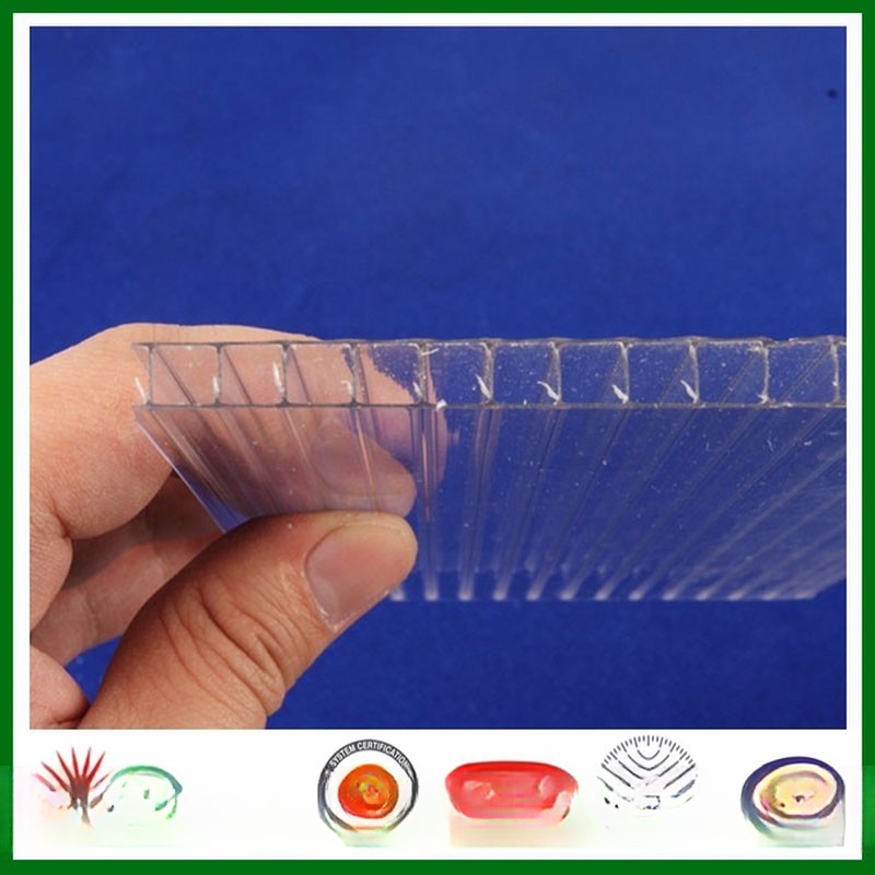 Anti-uv 8mm Polycarbonate （PC) Hollow Sheet For Greenhouse