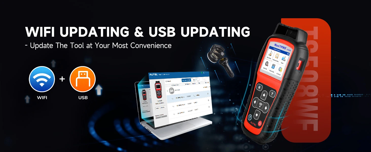 Autel MaxiTPMS TS508WF TPMS Programming Tool MX-Sensors 315 433 MHz TPMS Relearn Activate All Sensors Scan Read Clear DTCs Reset