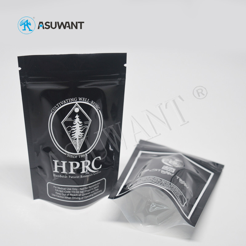 Food Grade Coffee Stand Up Smell Proof Zipper Bags Aluminum Foil For Loose Tea
