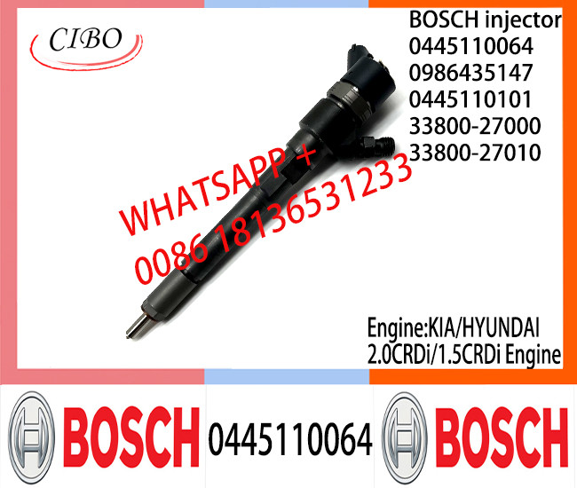 BOSCH injetor 0445110064 0986435147 Diesel Common Rail Injector 0445110064 0986435147 for KIA/HYUNDAI 2.0CRDi/1.5CRDi