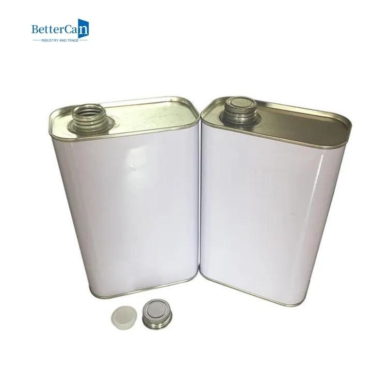 1L Car Paint Tin Plate Cans Square Auto Paint Can With Squeeze Lids