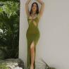 Buy cheap Stitching Backless Womens Party Maxi Dresses , High Slit Open Shoulder Maxi from wholesalers