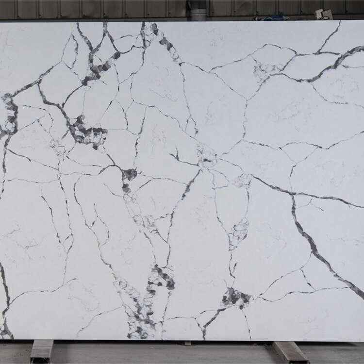 Calacatta White Quartz Countertops Slab Quartz Stone Slab 3200*1600mm For Counter Tops