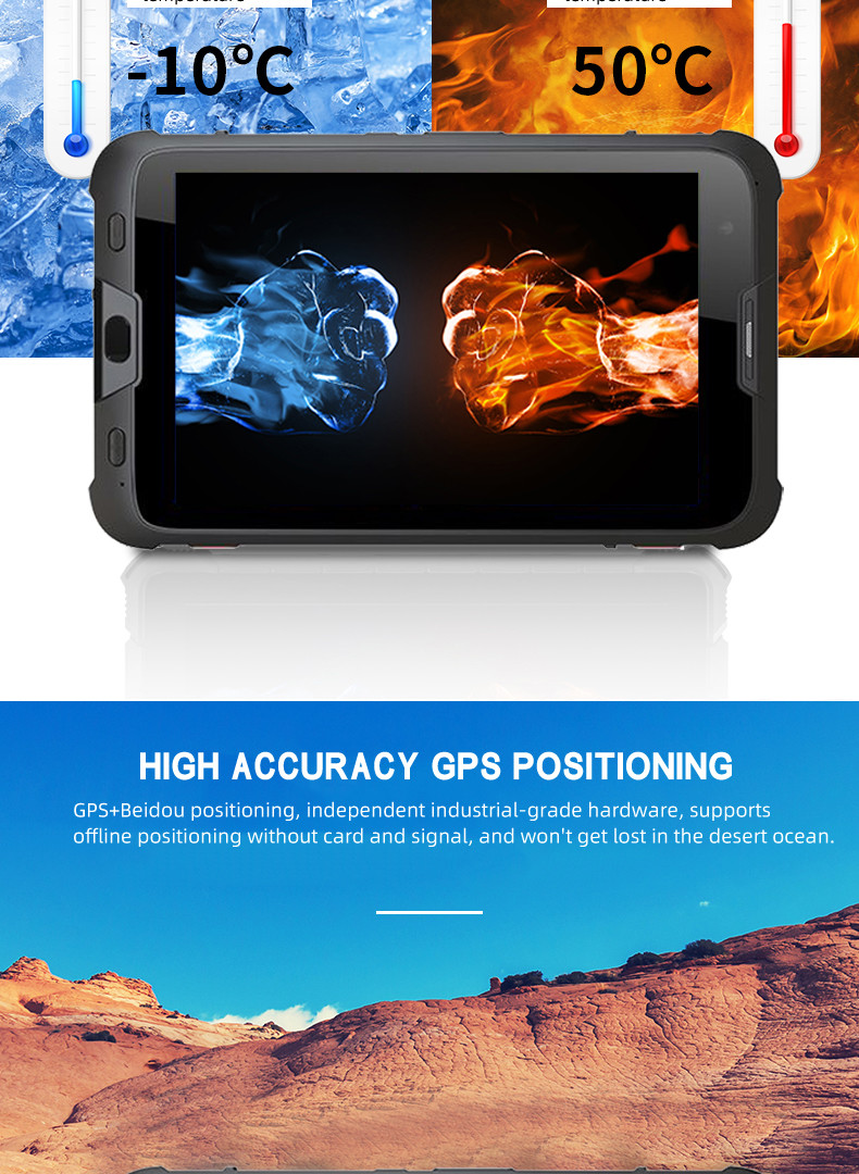 MT6753 1.6Ghz 8 Inch Rugged Tablet Medical Tablet PC IPS hD screen