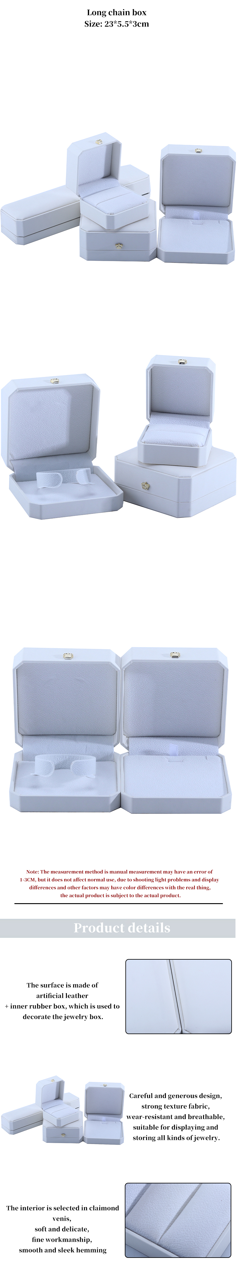 White PU Leather Jewelry Box for Hanhong Custom Crown Shape Jewelry Storage Function