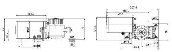 Low Noise Brushless DC Electric Motor 24V 60W For Automatic Sliding Door